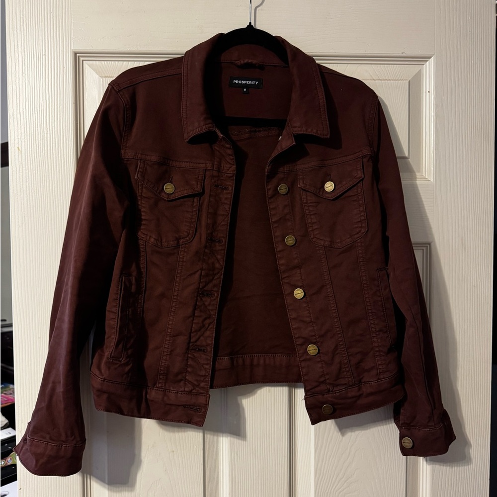 Prosperity Women's Burgundy Jean Jacket